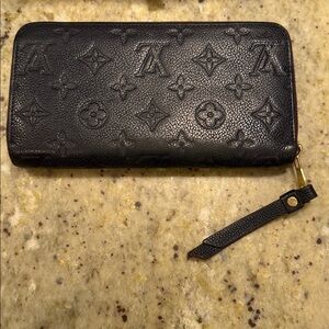 Louis Vuitton Navy Monogram with Red and Blue Piping Empriente Zippy Wallet